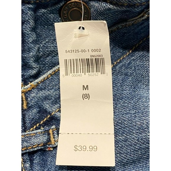 NWT GAP Kids Girls Denim Shortalls Sz M Medium Wash #543125 - Picture 5 of 5